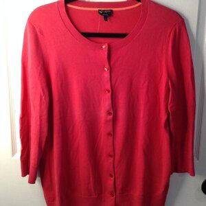 Talbots "X" Cotton/Nylon blend cardigan in Rosey/Pink; Eclectic Granny, Chic